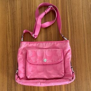 Coach Kyra Daisy Pink Jacquard Crossbody Bag